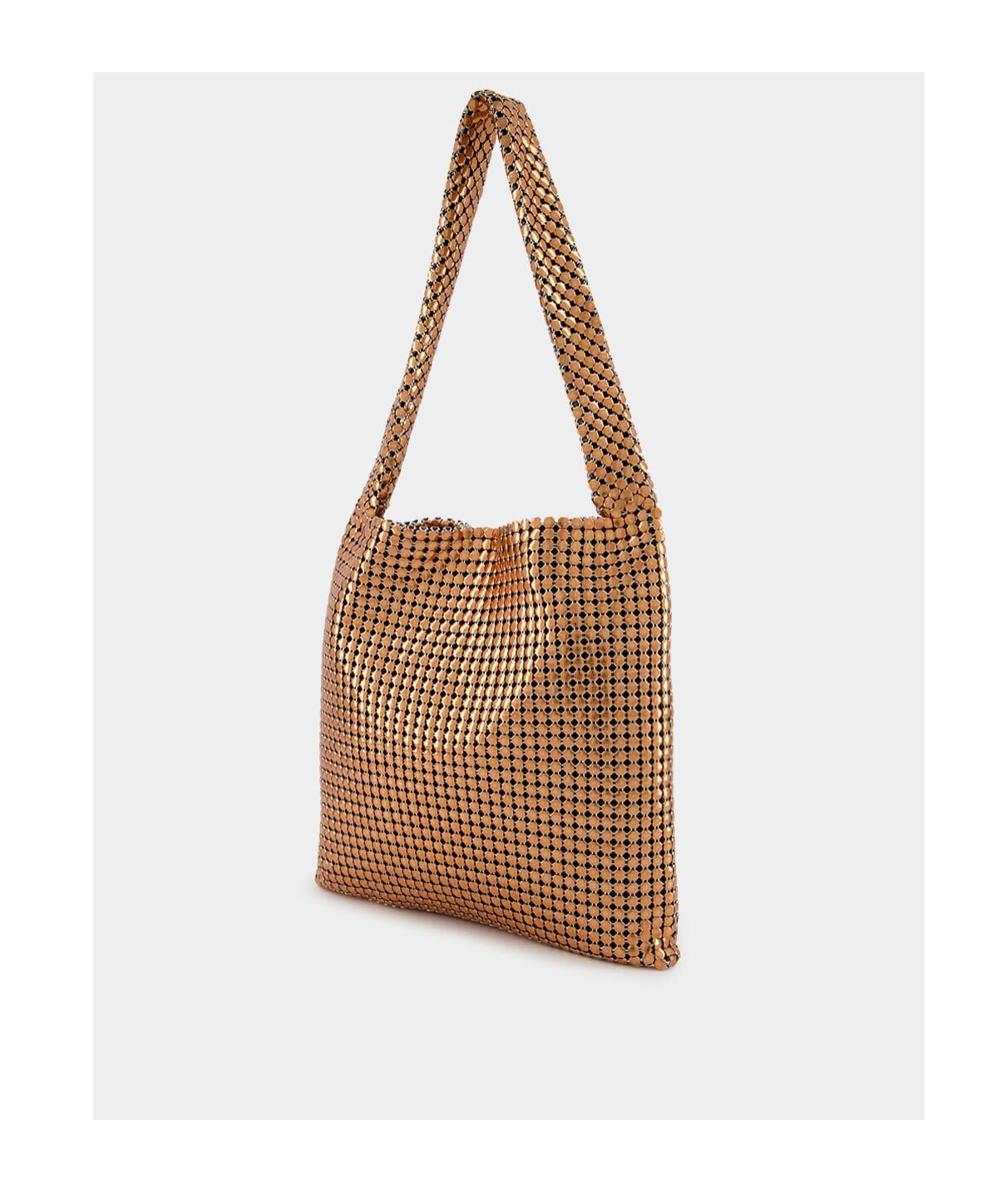 Rabanne Pixel Chainmail Tote Bag In Brown