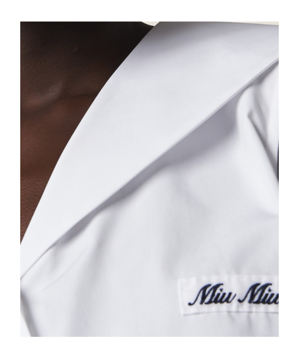 Miu Miu Poplin Top In White
