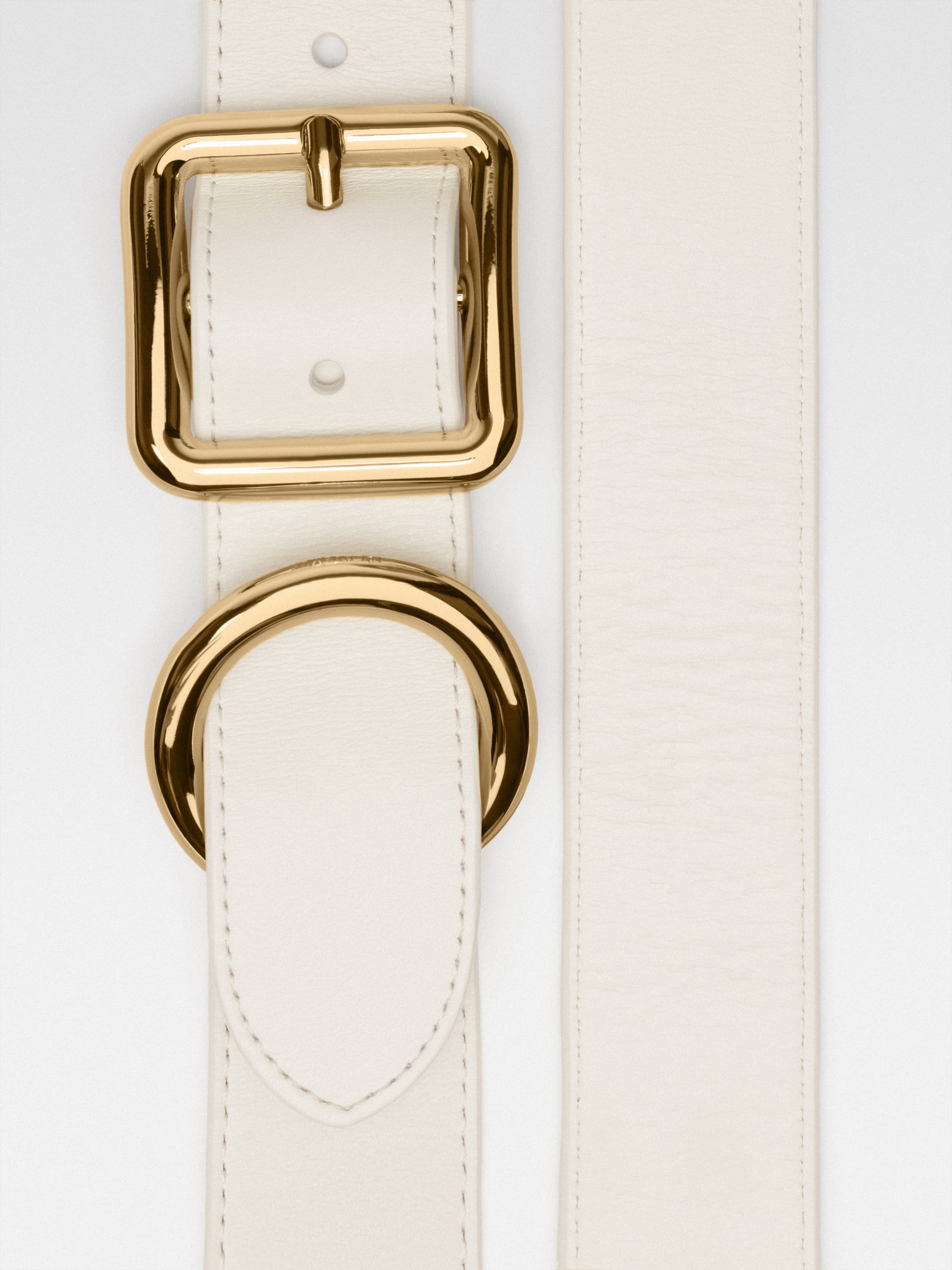 Jacquemus The Regalo Circle-buckle Leather Belt In Neutral