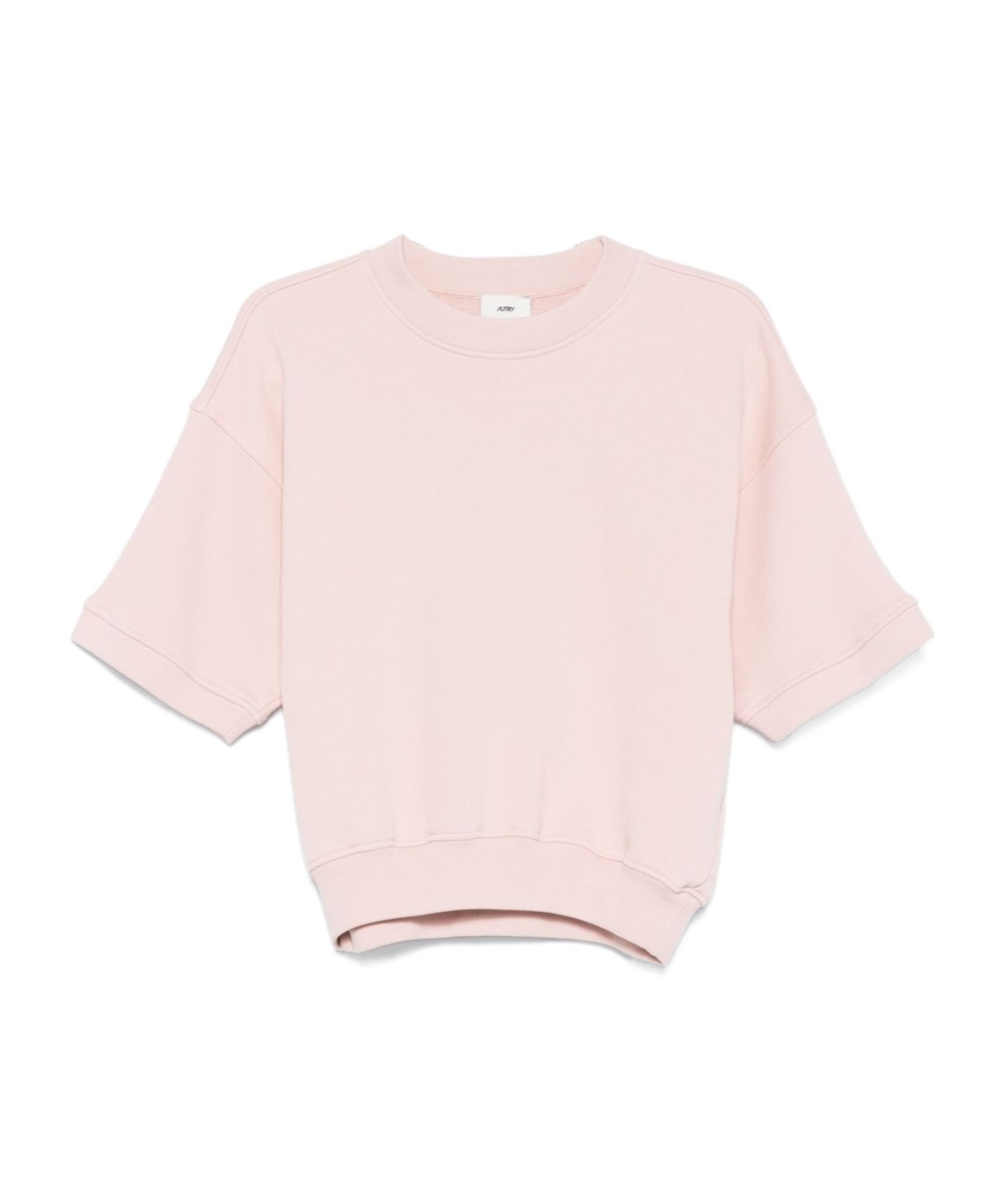 Autry Pink Cotton Sweatshirt With Short Sleeves In Pink