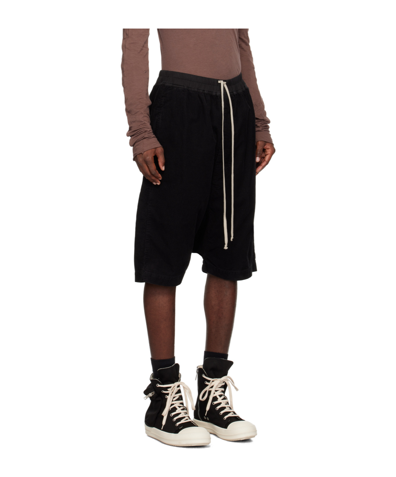 Shop Rick Owens Drkshdw Pods Drawstring Shorts In Black