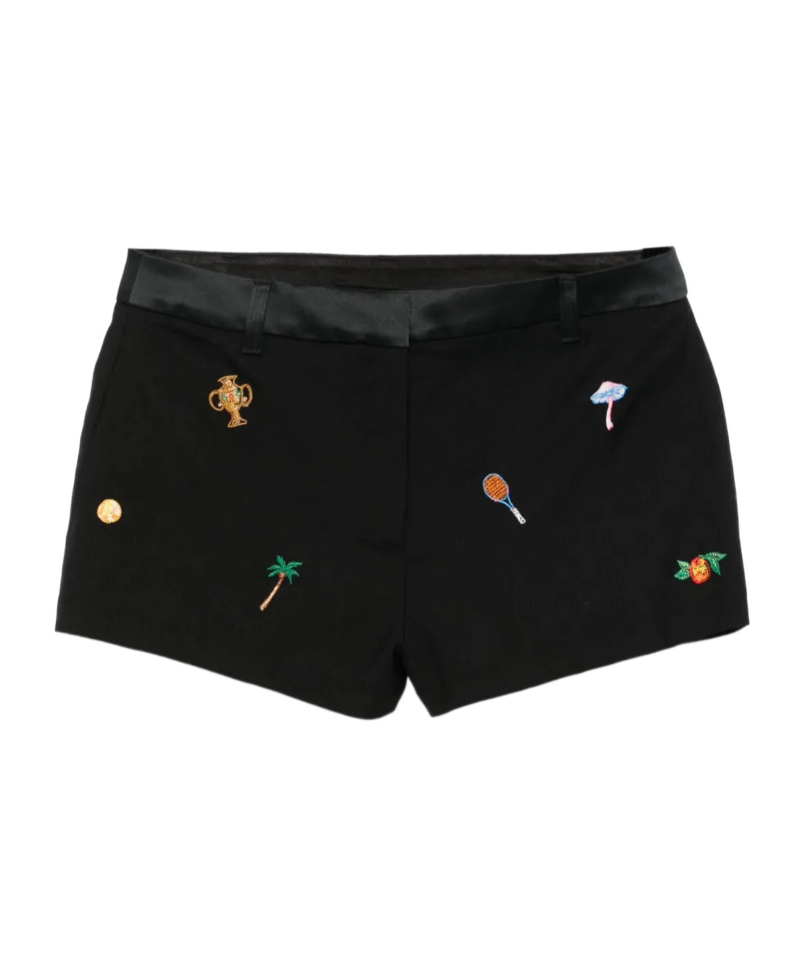 Casablanca Motif-embroidered Tailored Shorts In Black