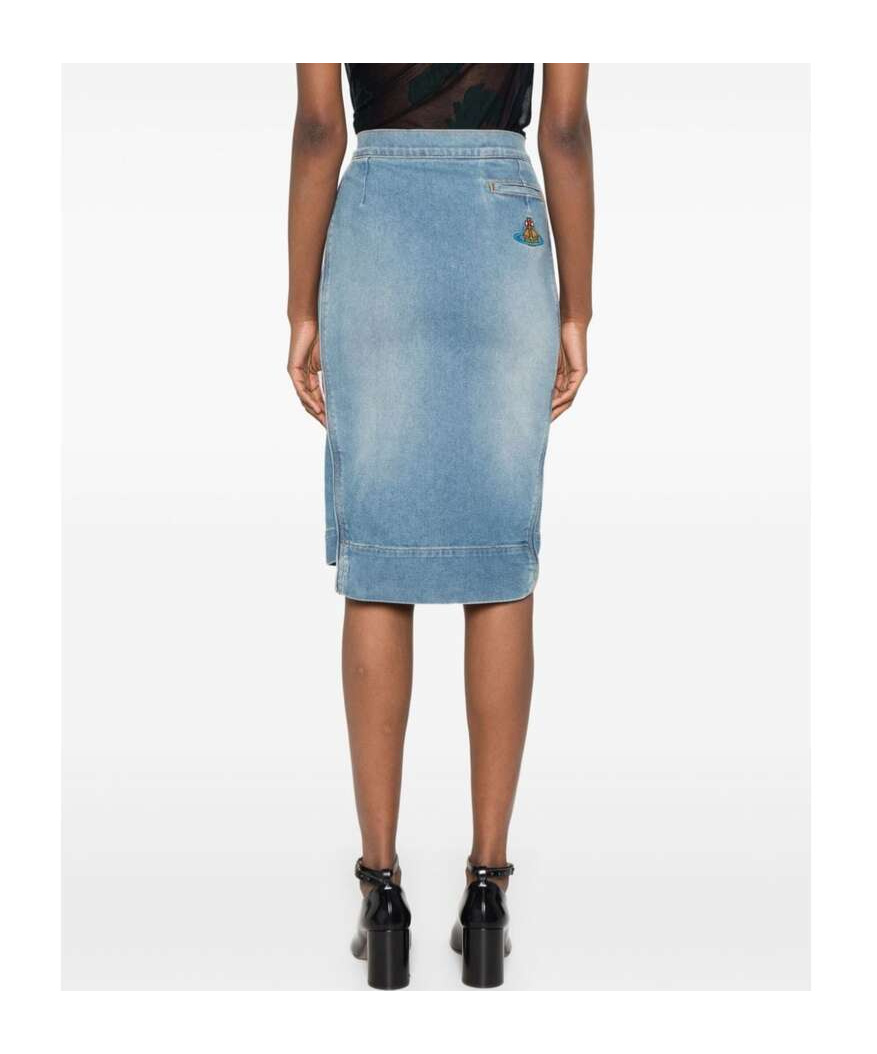 Vivienne Westwood Orb Logo Embroidery Skirt In Blue