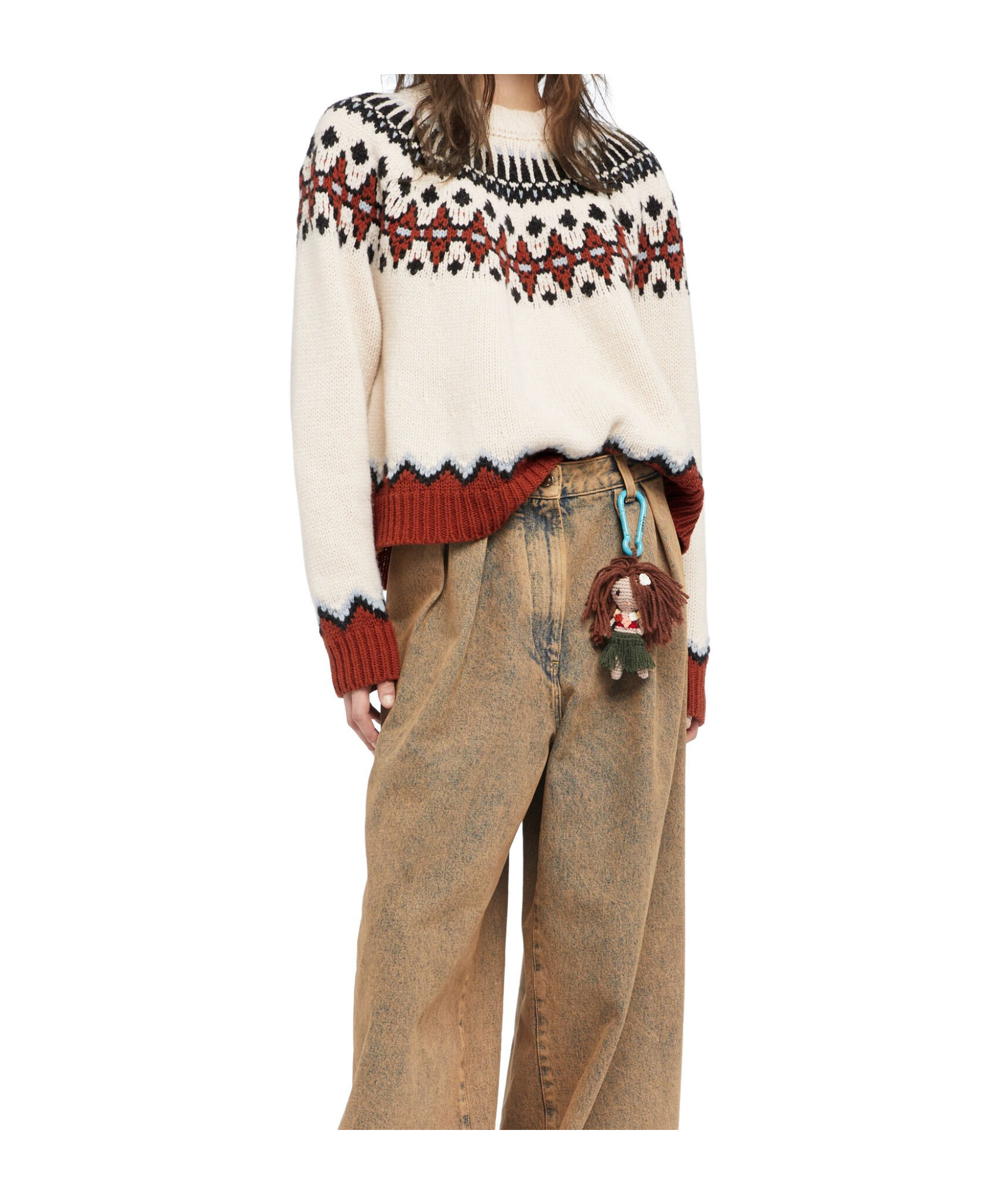 Alanui Fair Isle Patterned Wool Sweater In Neutral