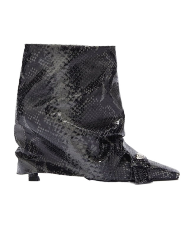 Shop Attico Juno Ankle Boots In Dark Gray