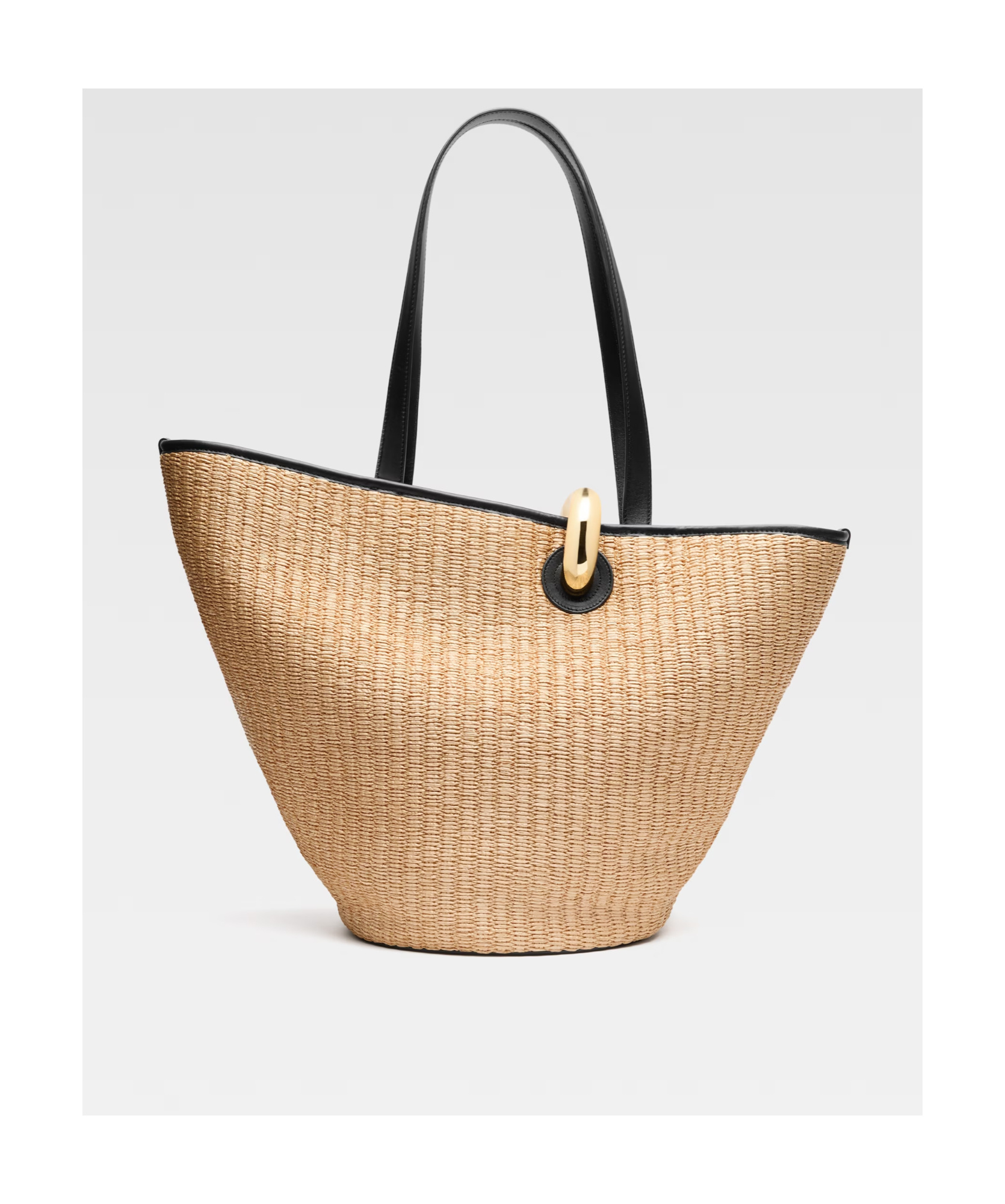 Jacquemus The Bambola Asymmetric Bucket Bag In Nude