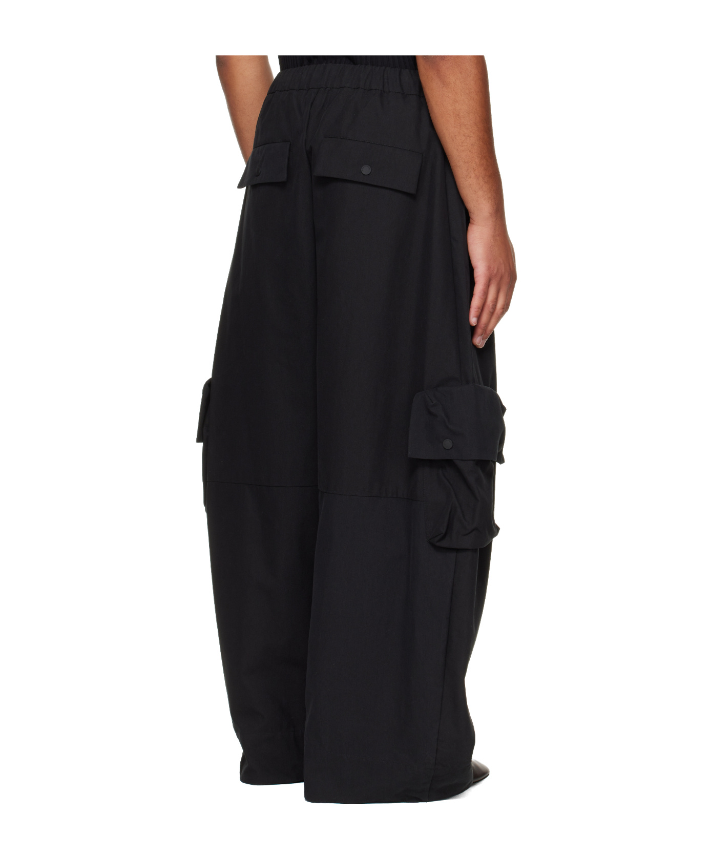 Simone Rocha Drawstring-fastening Multi-pockets Trousers In Black