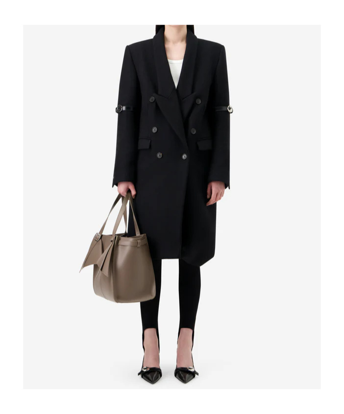 Coperni Double-breasted Coat In Black