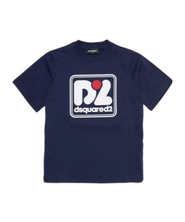 Dsquared2 Kids Logo Printed Crewneck T-shirt In Blue