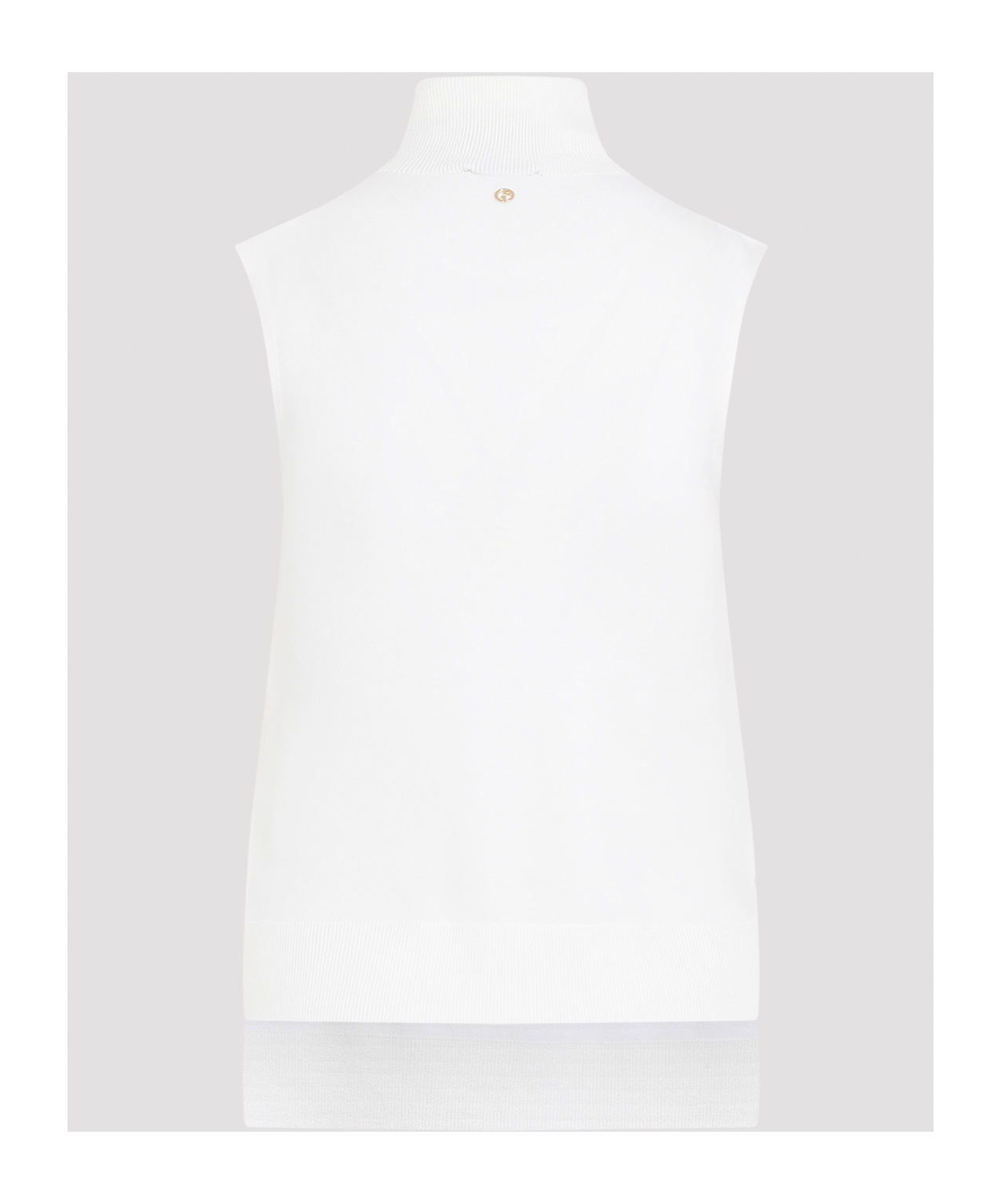 Giorgio Armani High-necked Sleeveless Knitted Vest In White
