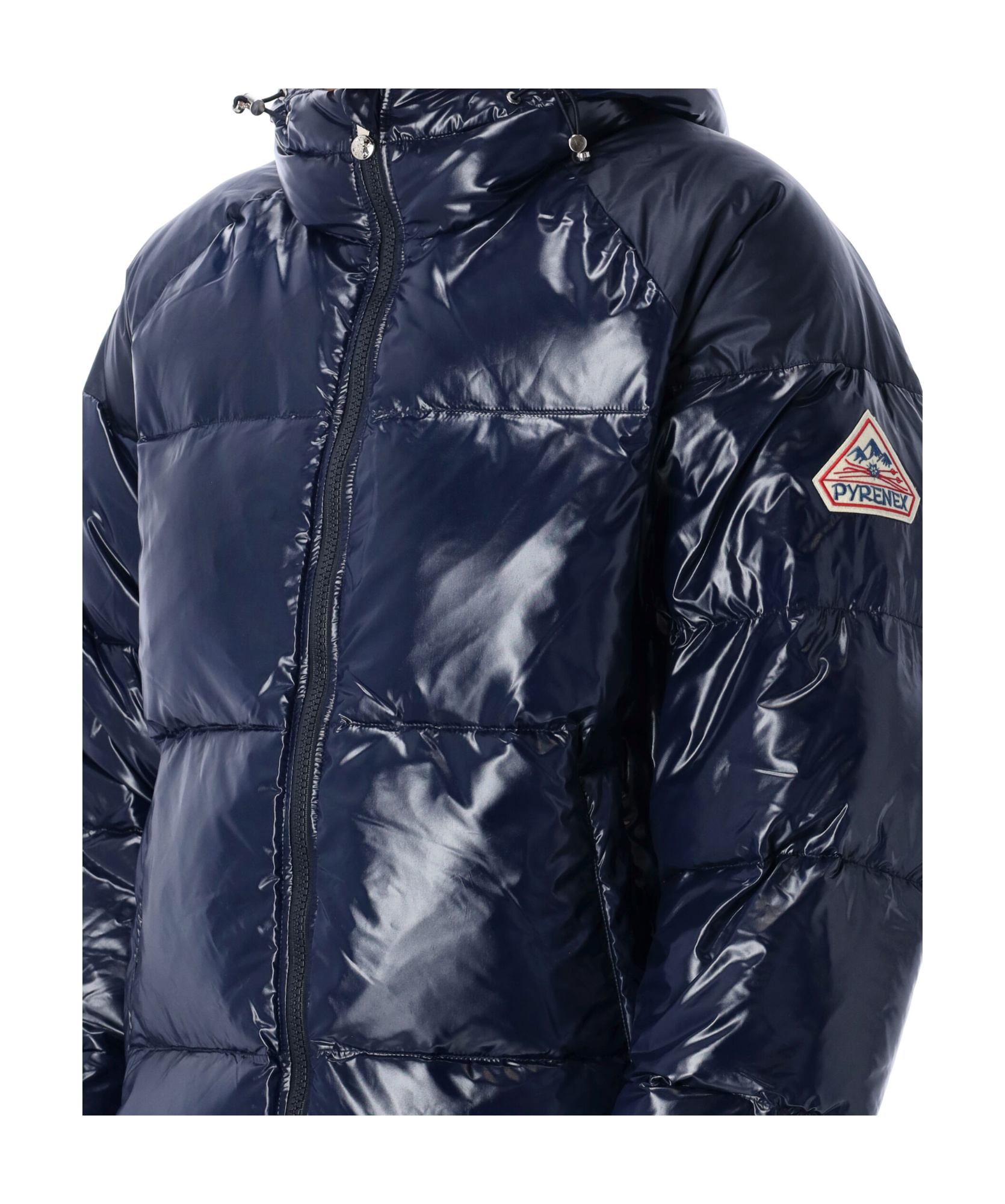 Pyrenex Blue Nylon Sten Shiny Puffer Jacket With Hood In Blue
