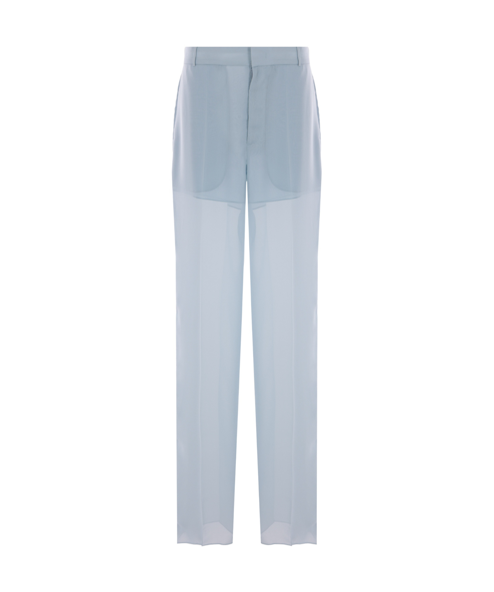 Blumarine Georgette Trousers In Blue