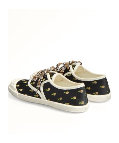 Shop Valentino Bay By Bay Trainers In Papier Floral Fabric In Black