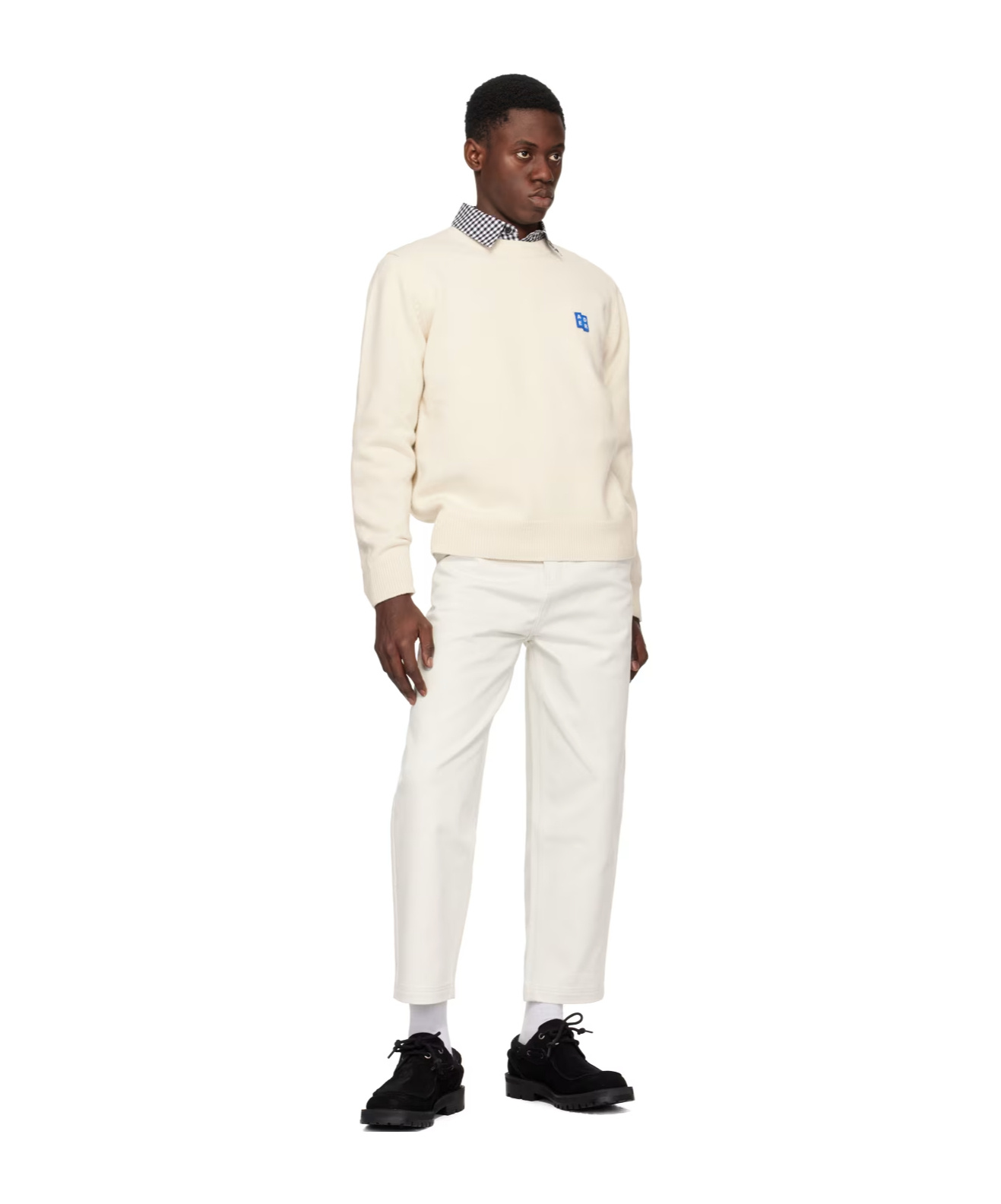 Ader Error Off-white Dropped Shoulder Sweater In White