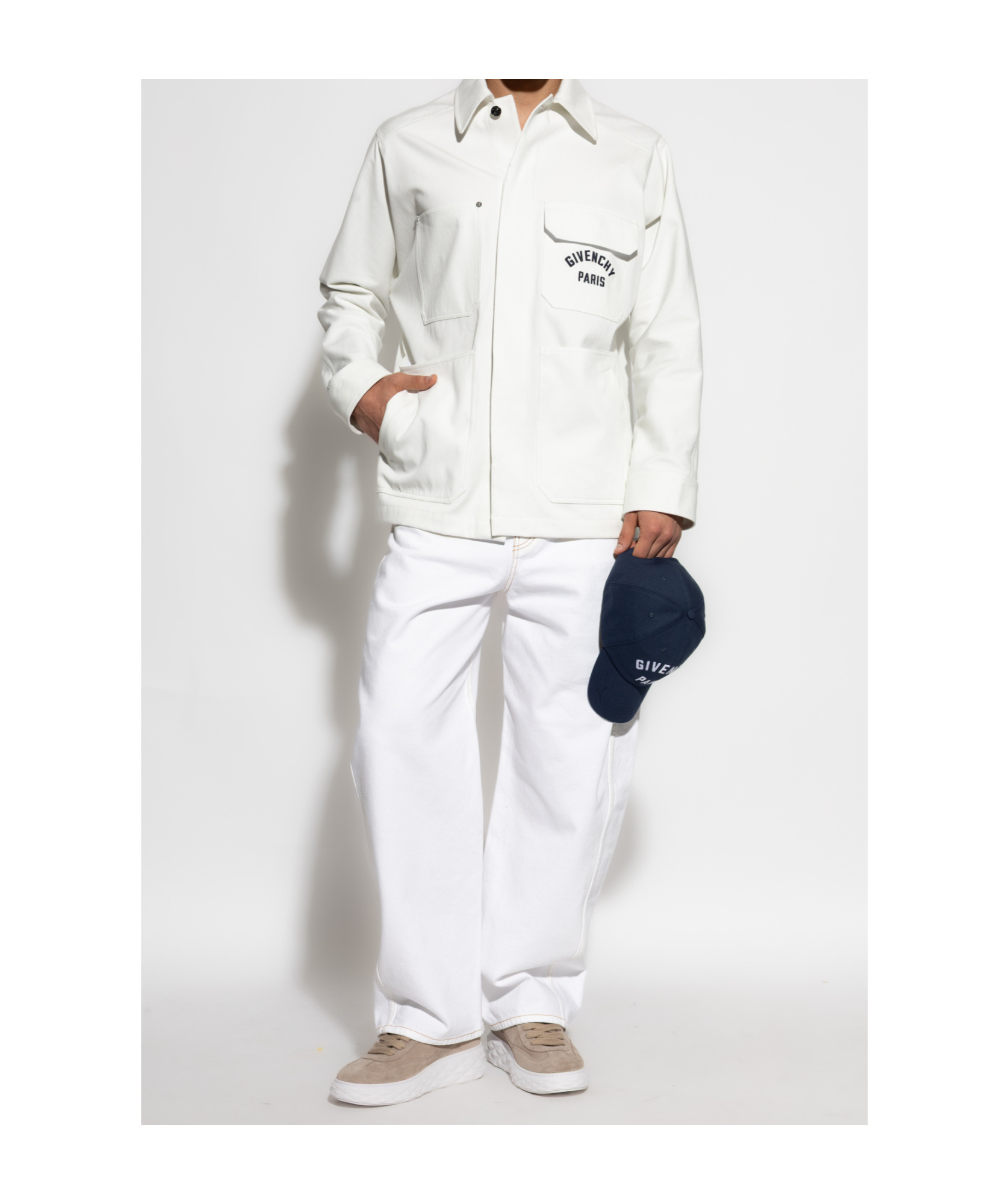 Givenchy Relaxed Fit Jacket With Front Pockets And Long Sleeves In White