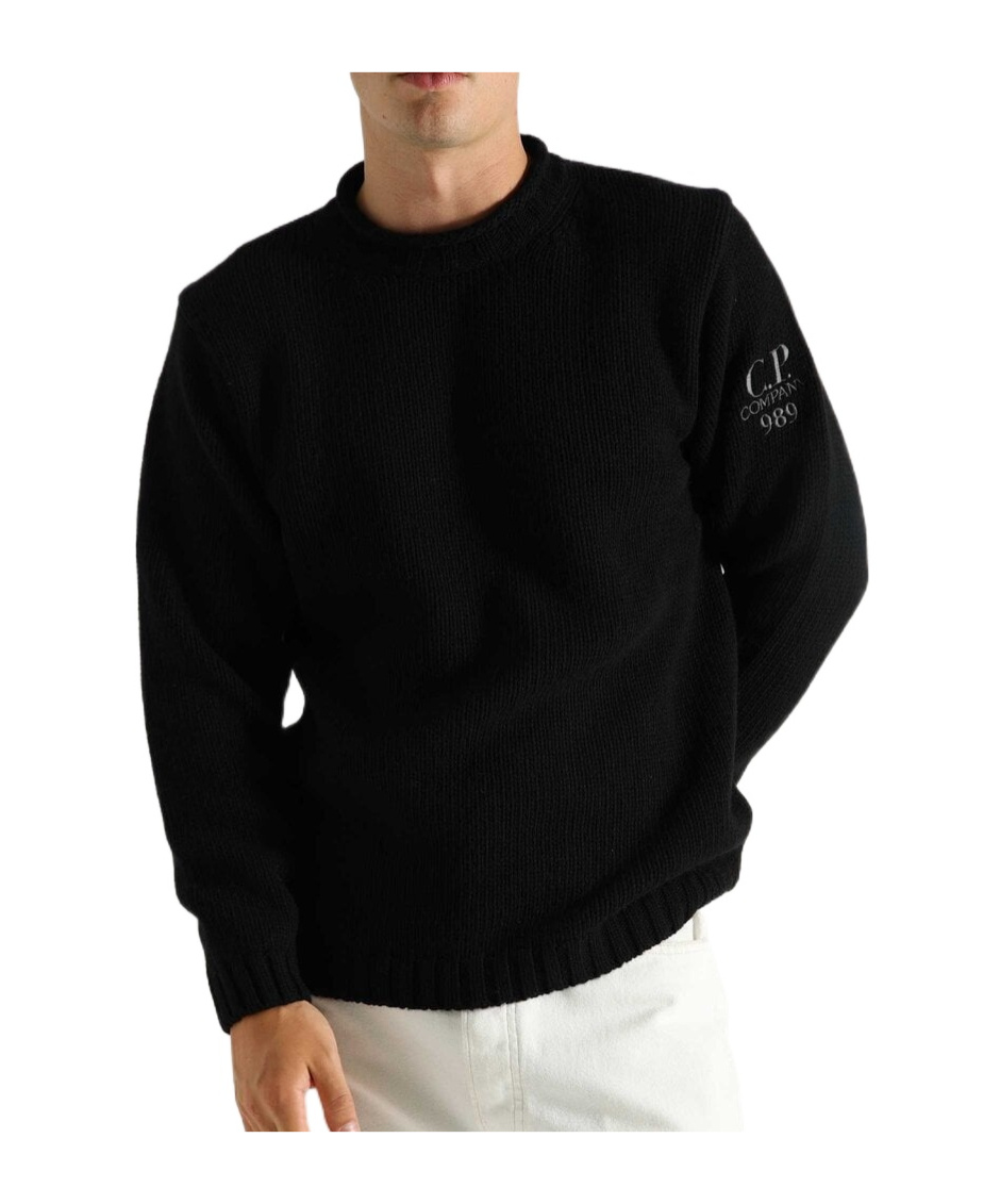 C.p. Company Ribbed-knit Sweater In Black