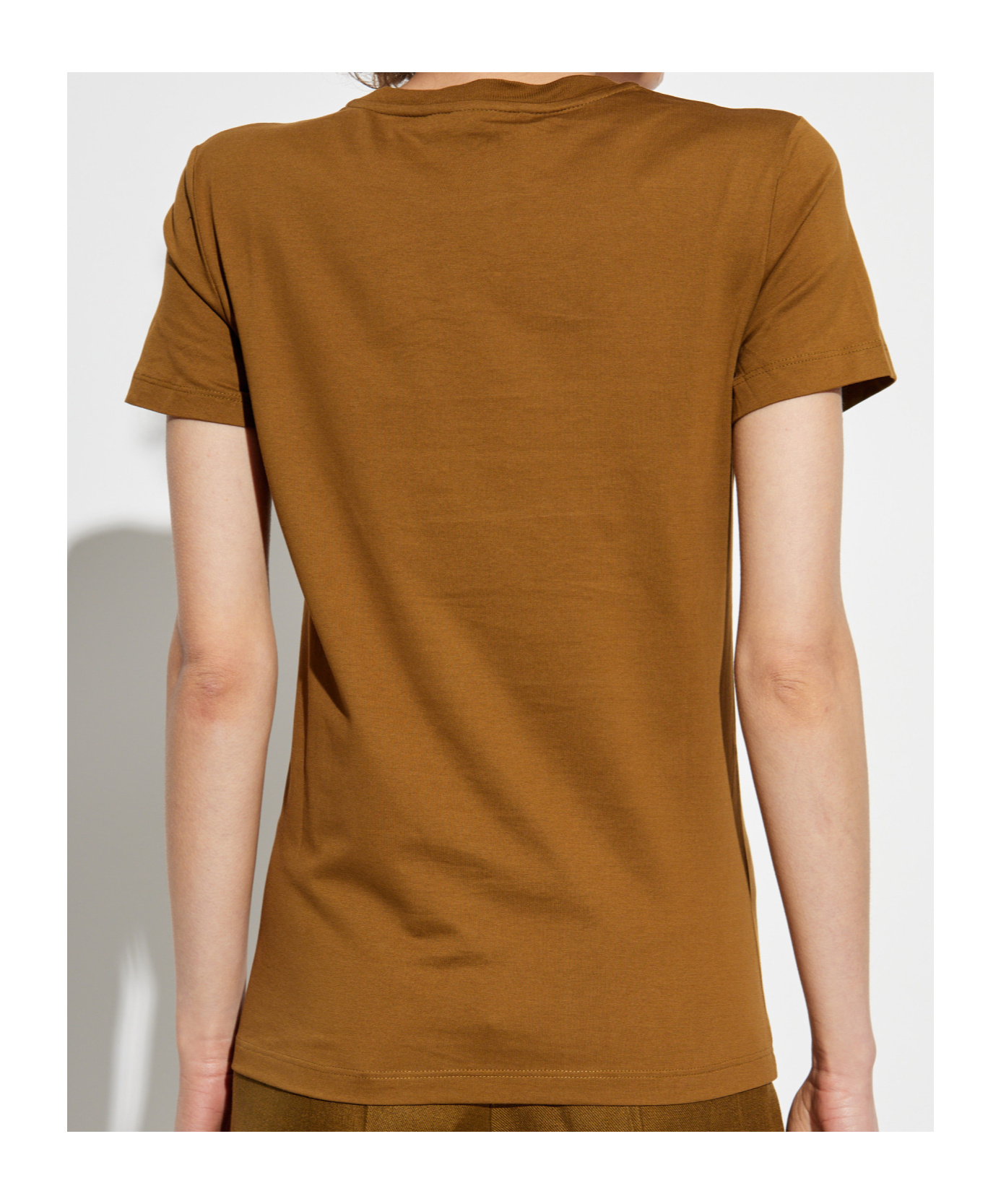Max Mara Papaia Logo T-shirt With Pocket In Brown