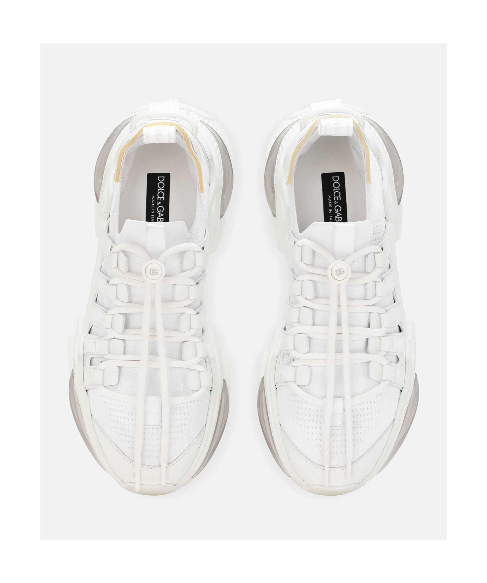 Dolce & Gabbana White Sneakers With Modern Silhouette And Unique Lacing System In White