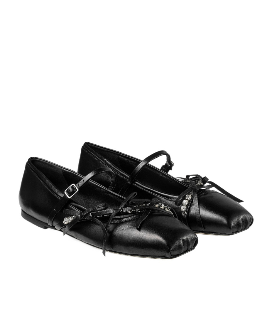 Jimmy Choo Square-toe Ballerina Shoes In Black