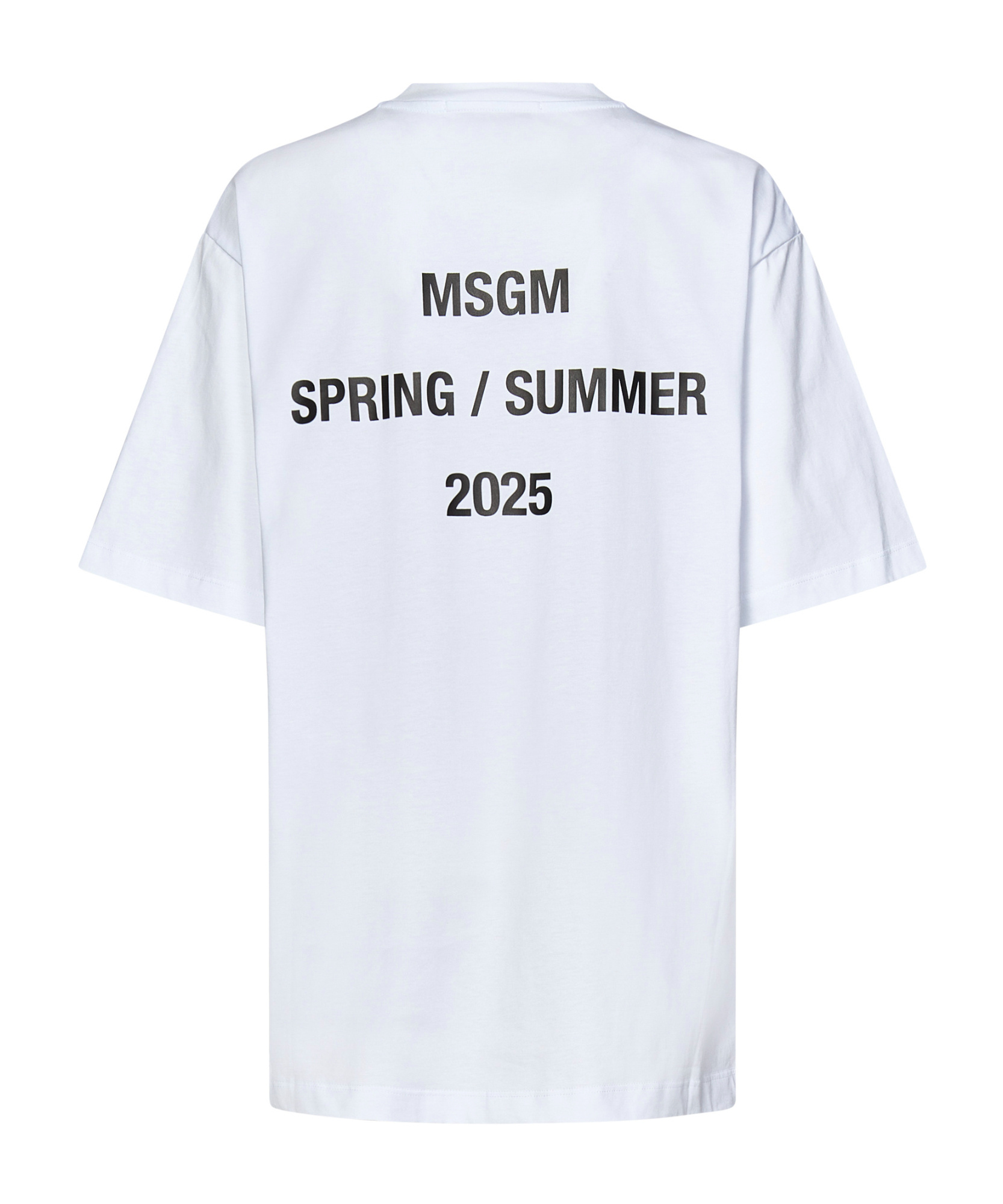 Msgm White Cotton Jersey T-shirt With Graphic Print In White