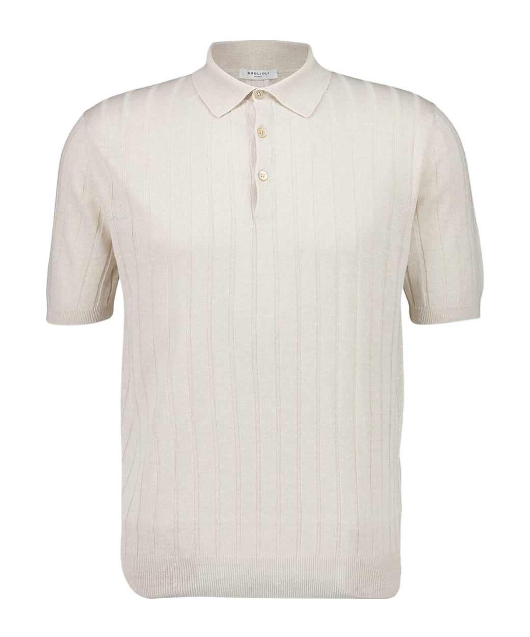 Boglioli Light Beige Flat-ribbed Linen In White