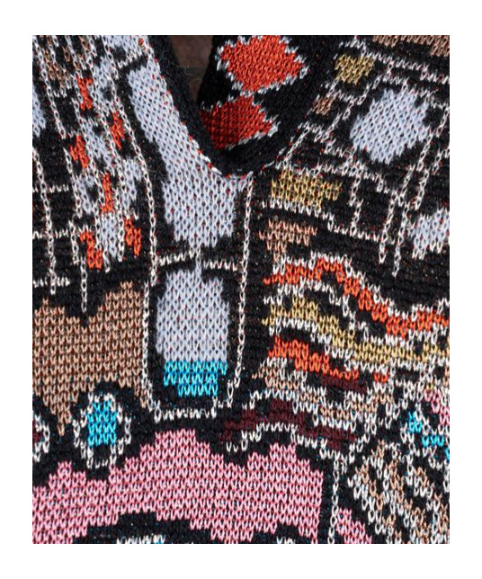 Missoni Seraphim Pull Over Multicolor Blue And Red Tones In Black