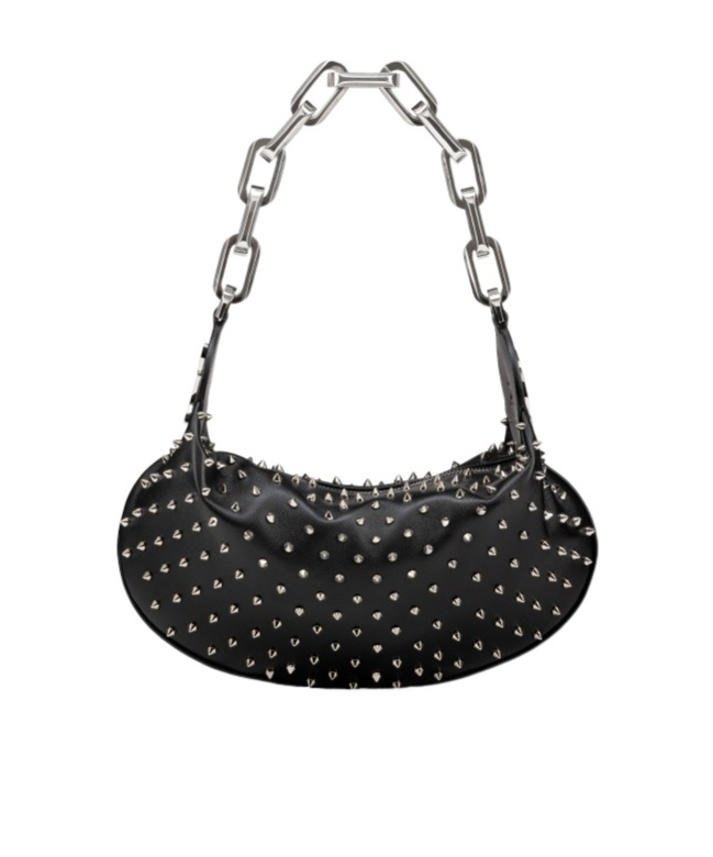 Christian Louboutin Le 54 Studded Leather Shoulder Bag In Black