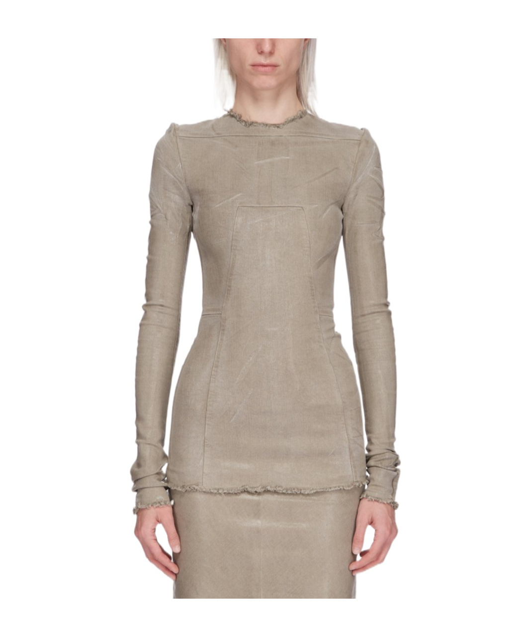 Rick Owens Drkshdw Edfu Denim Top In Gray