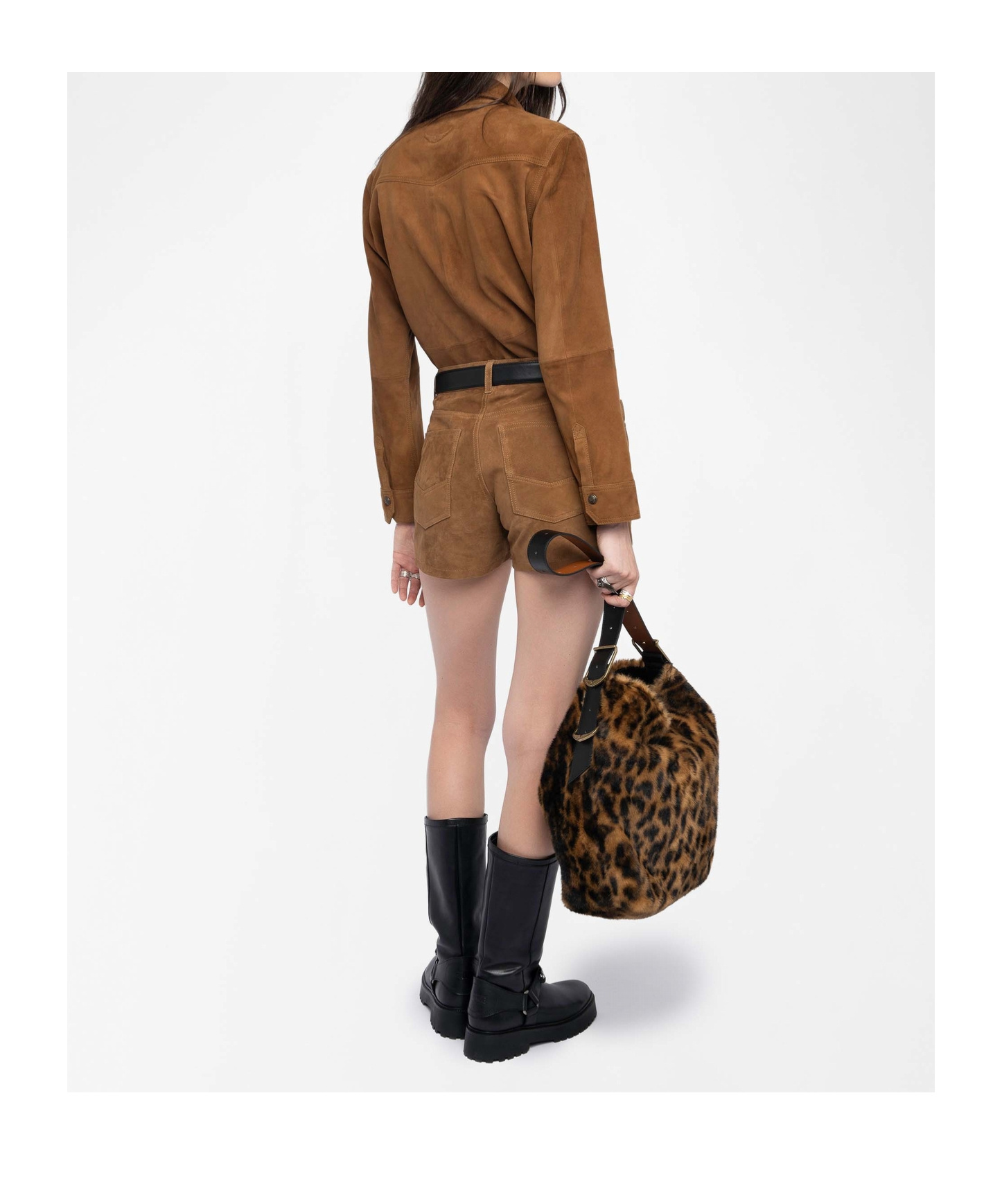 Zadig & Voltaire Suede Button-down Shirt In Burgundy