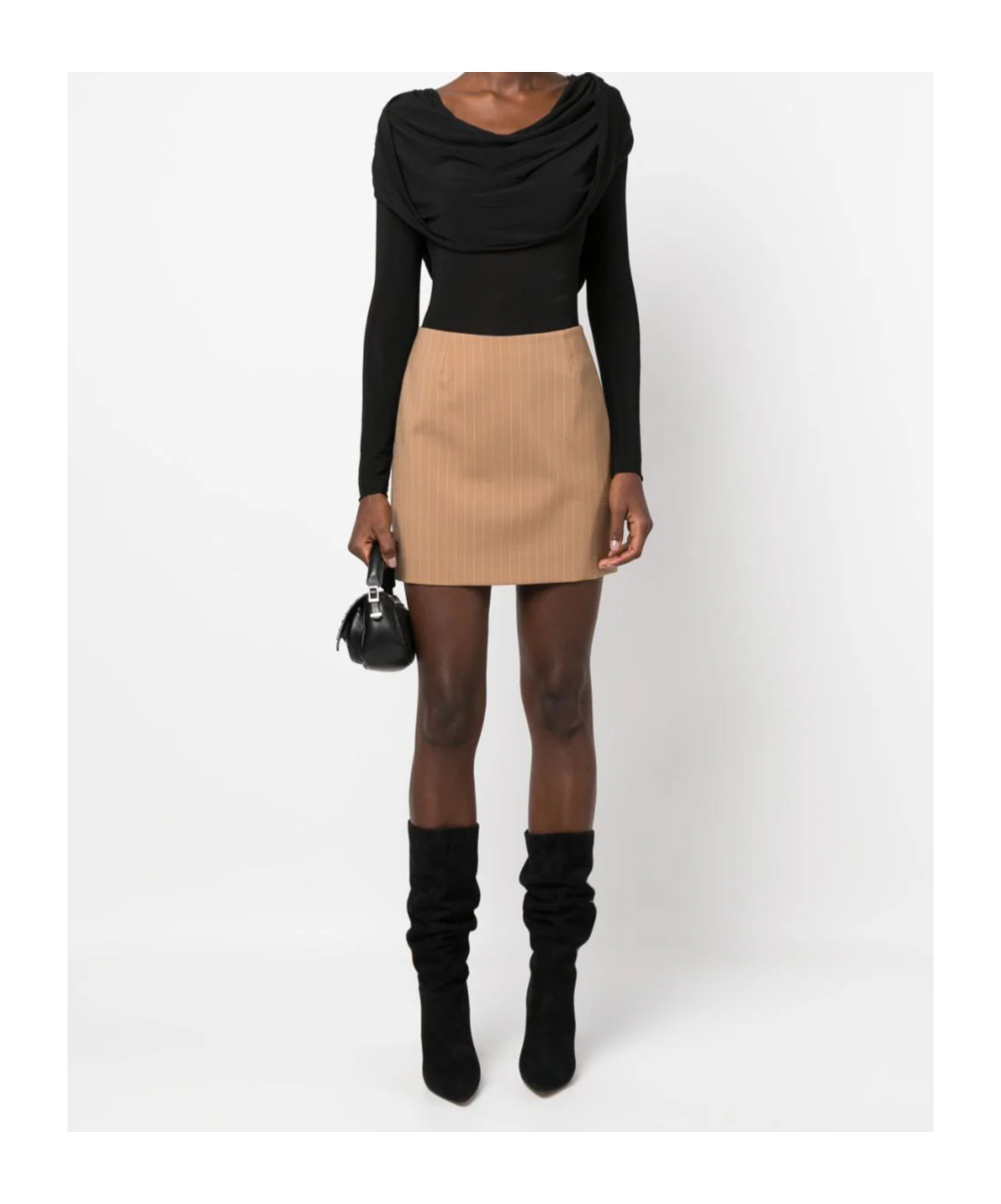 Giuseppe Di Morabito Draped-detailing Long-sleeve T-shirt In Black