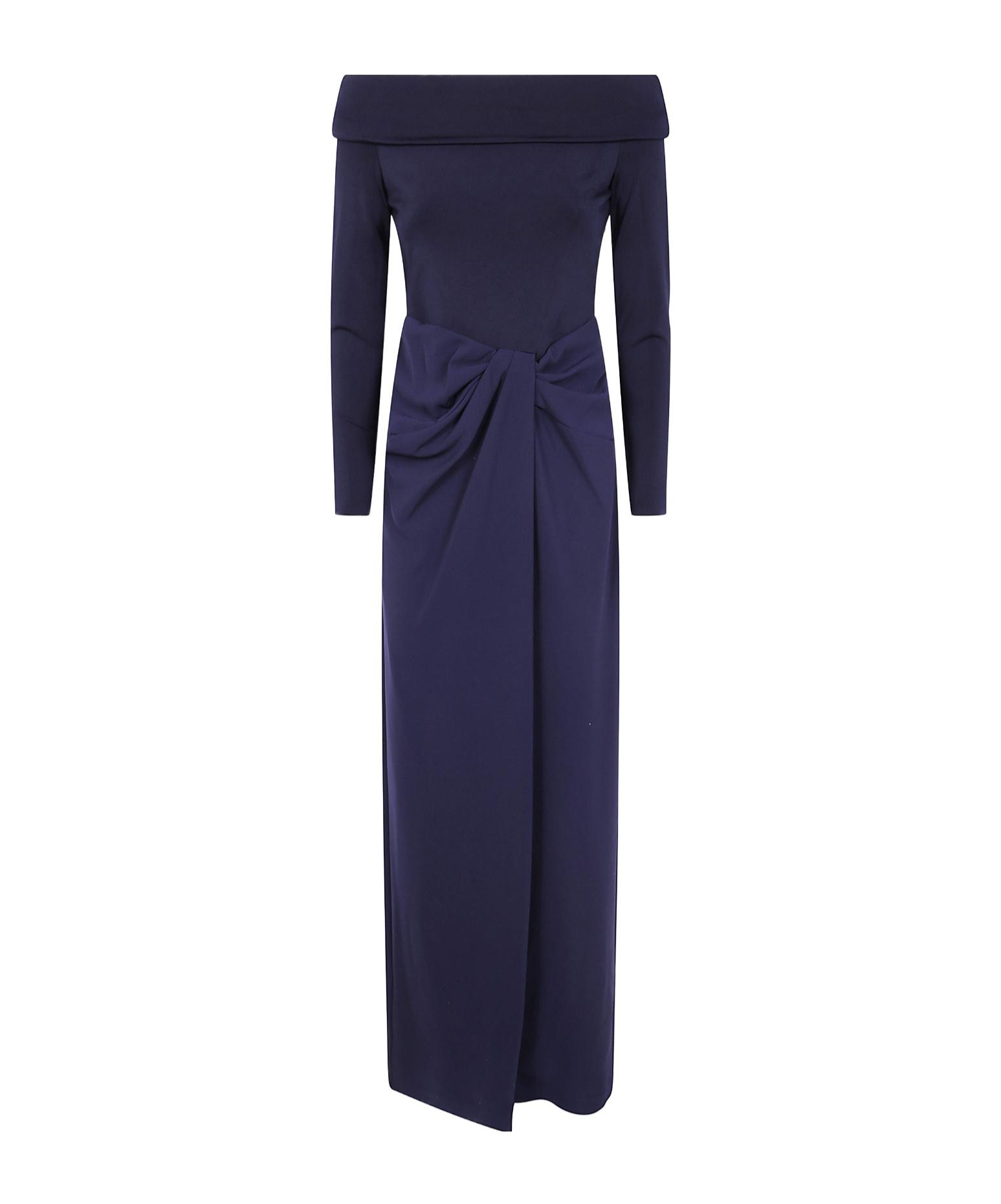 Ralph Lauren Off-shoulder Knot-detail Dress In Blue