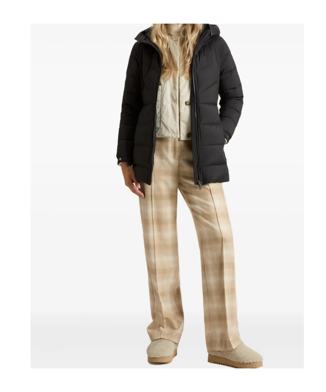 Woolrich Shirley Down Jacket In Microfiber In Black