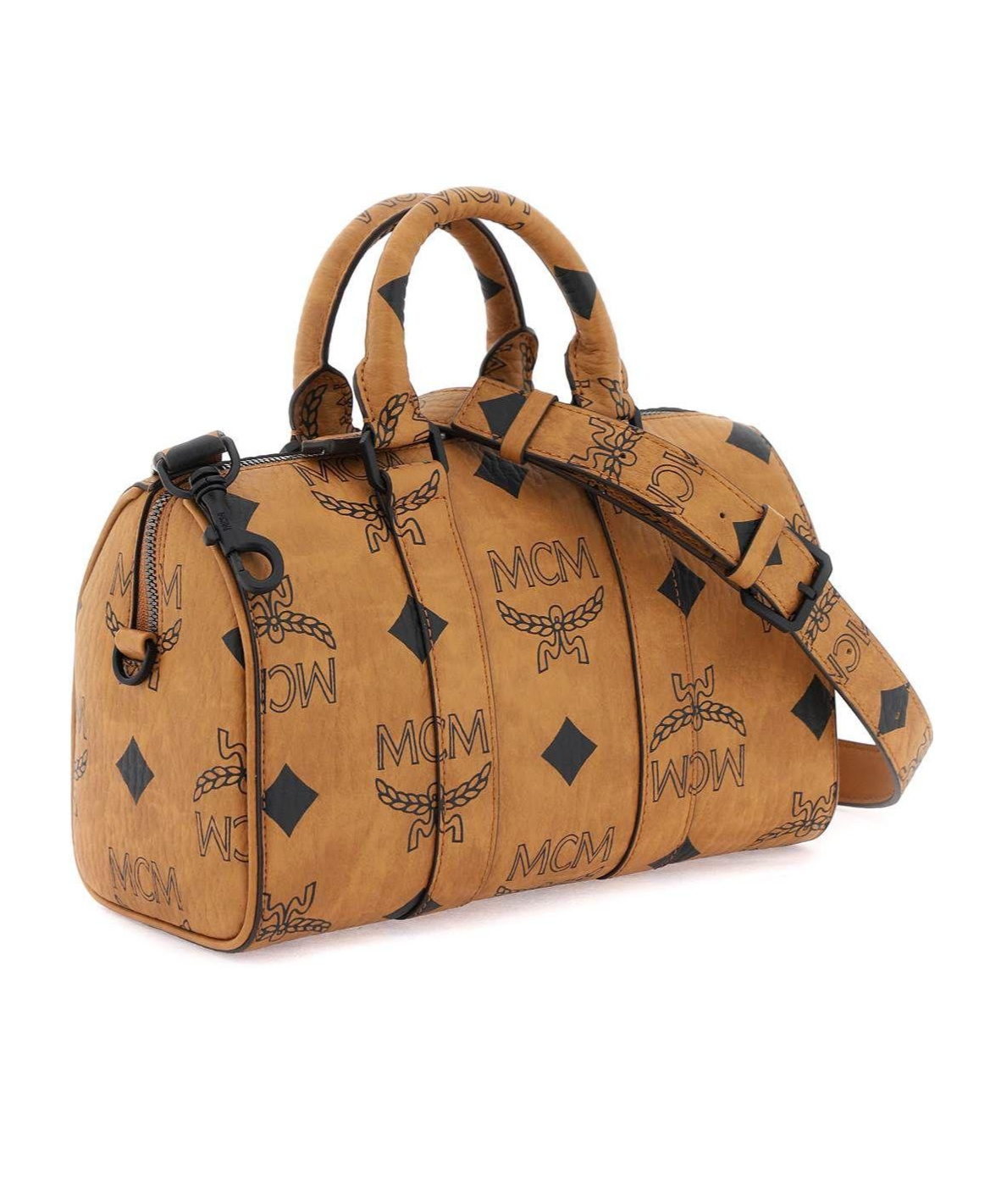 Mcm Aren Boston Small Top Handle Bag In Brown