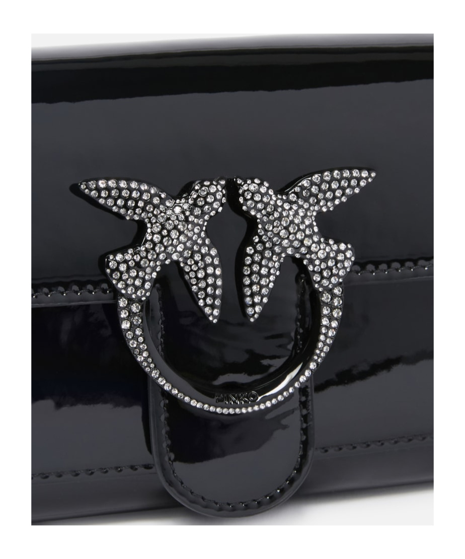 PINKO PINKO LOVE ONE EMBELLISHED CHAIN-LINKED WALLET