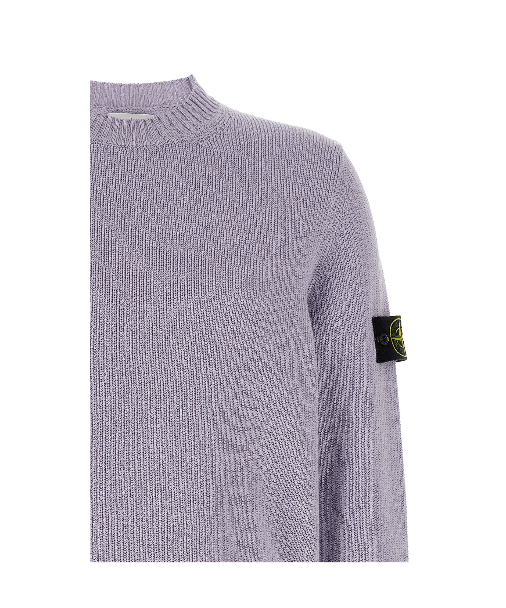 Stone Island Badge Crew Neck Sweater In Gray