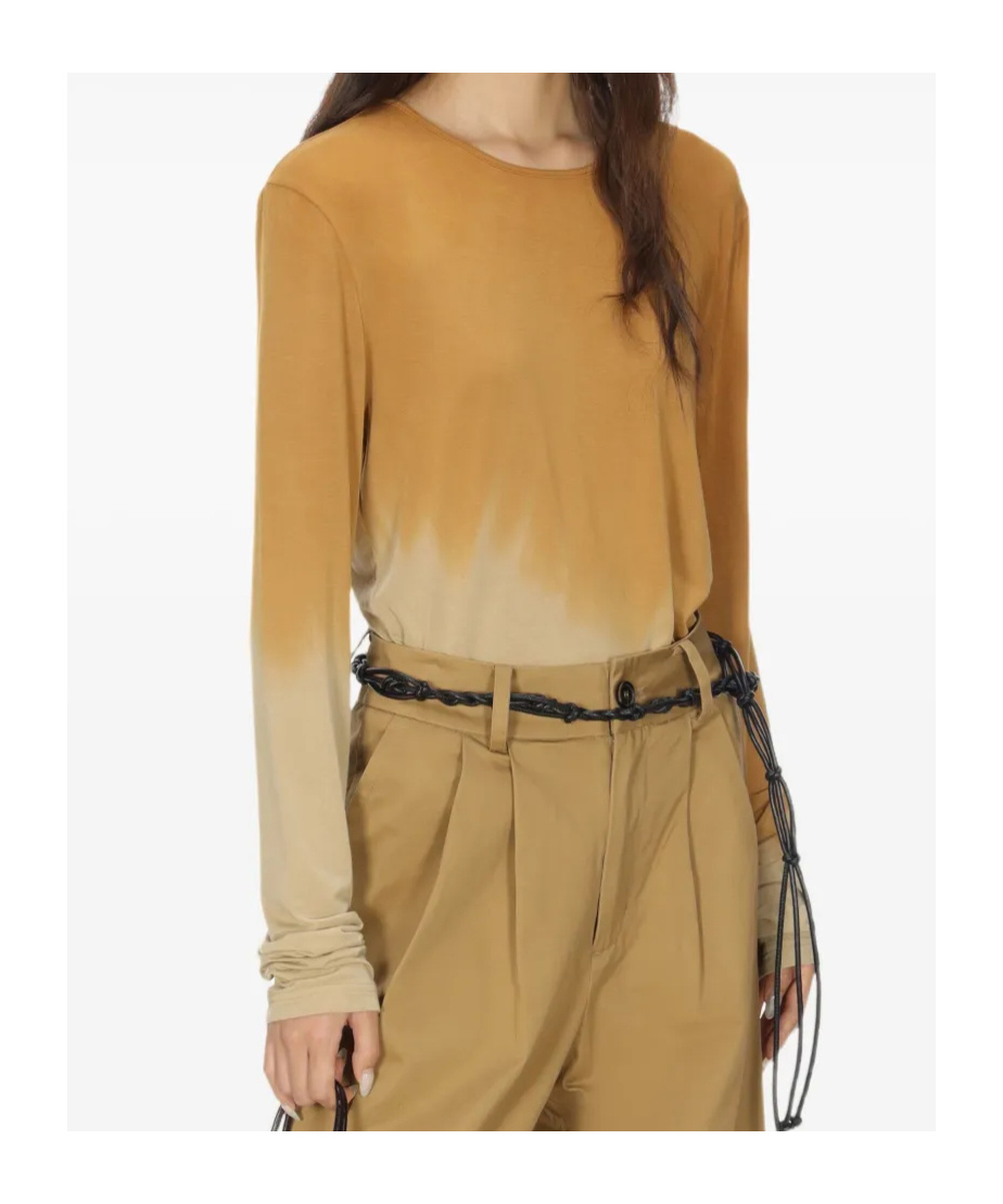 Uma Wang Ombre-effect Long-sleeve T-shirt In Brown