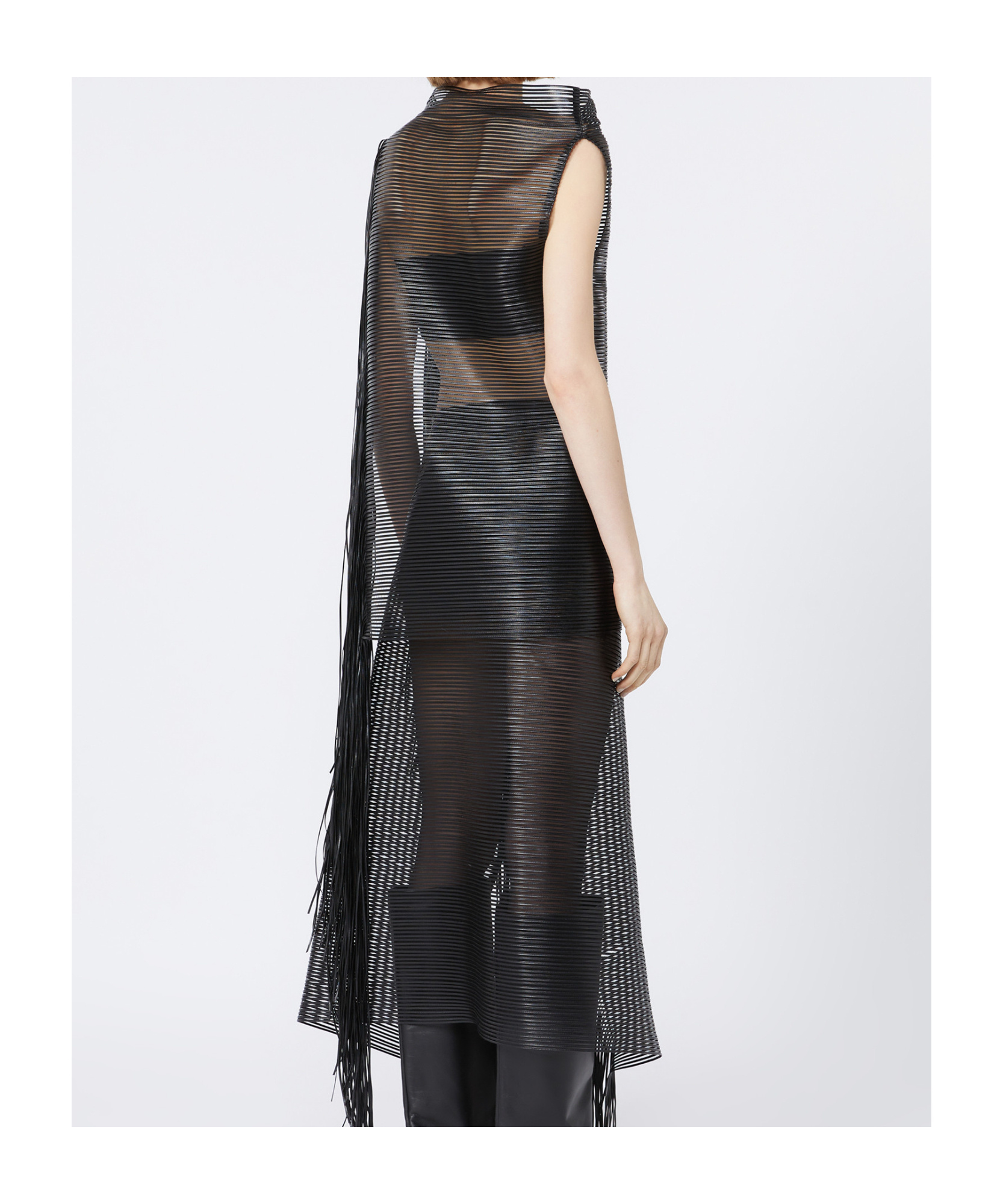 Sportmax Fringed-detail Sleeveless Blouse In Black