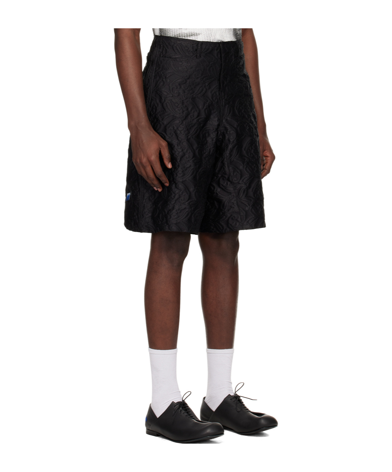 Ader Error Spliced Waist Loop Shorts In Black
