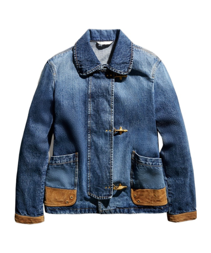 Fay 3 Denim Hooks With Suede Details In Blue
