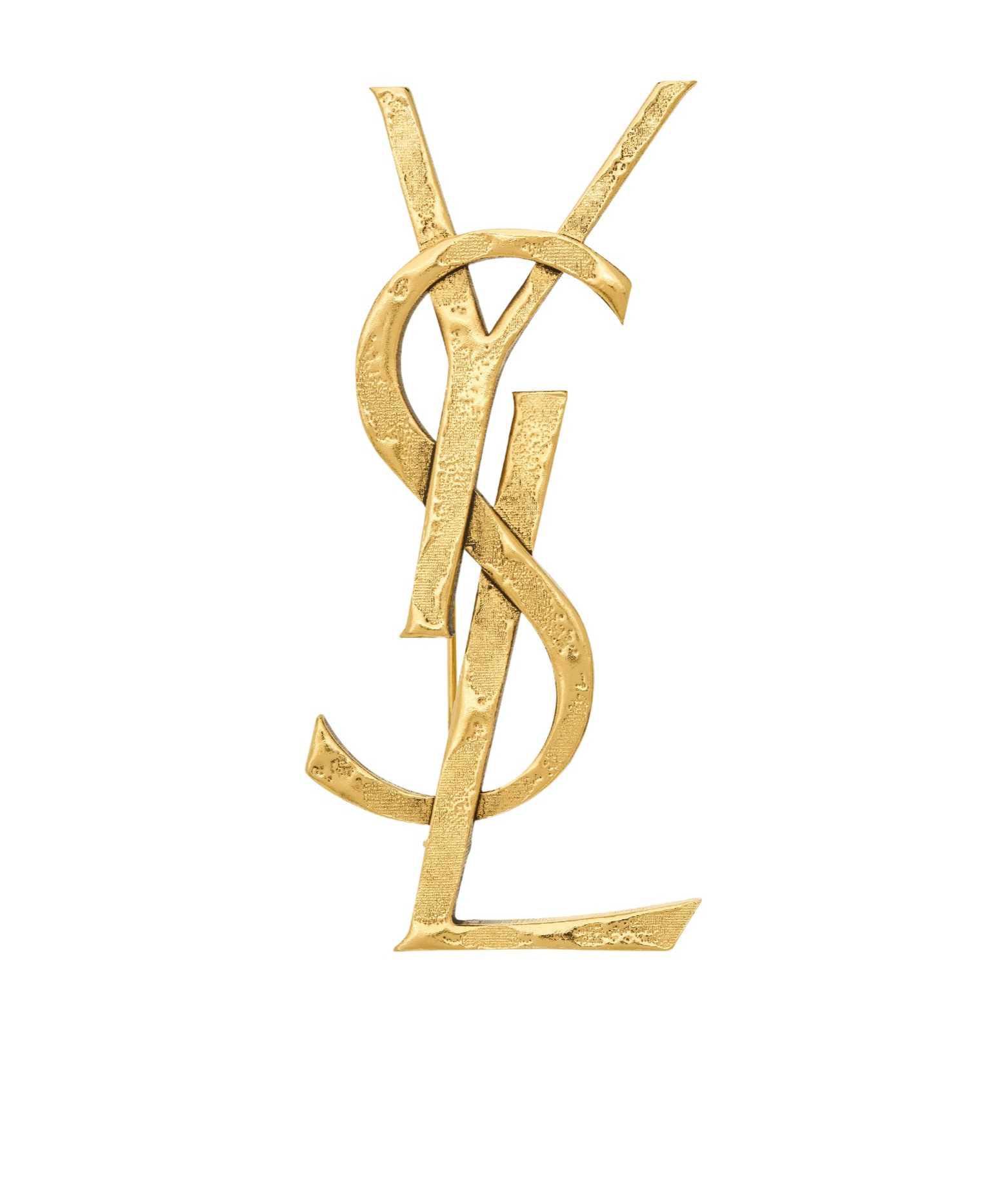 Saint Laurent Cassandre Brooch In Metal In Gold