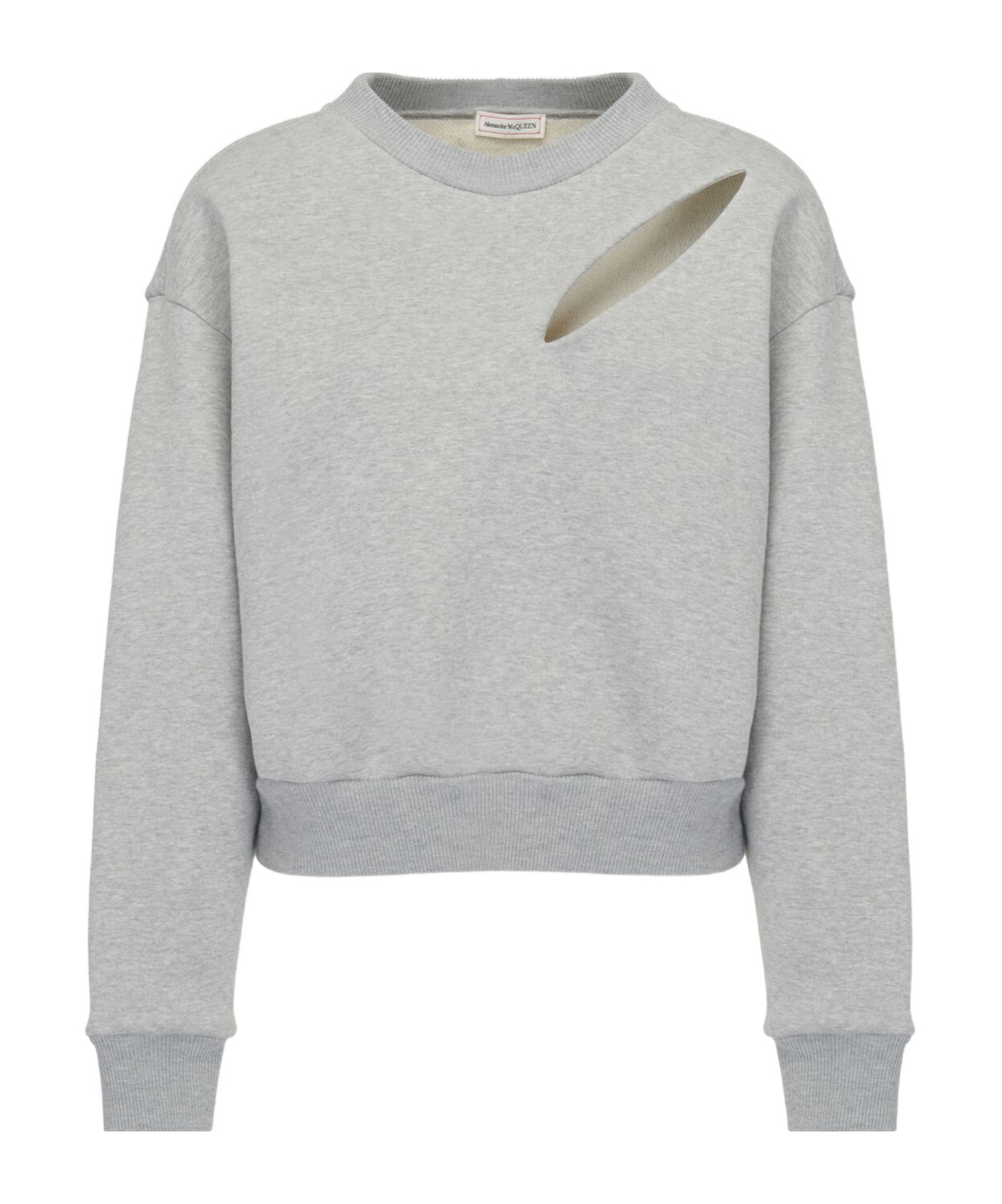 Alexander Mcqueen Slashed Sweatshirt In Gray