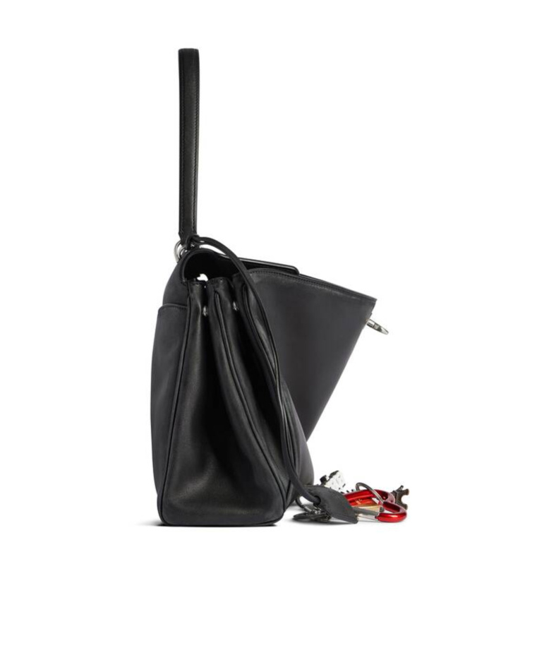Balenciaga Smooth Black Calfskin Small Rodeo Bag Women In Black