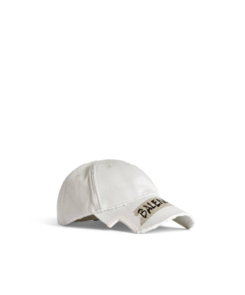 Balenciaga Men's Masking Tape Cap In Dirty White In White