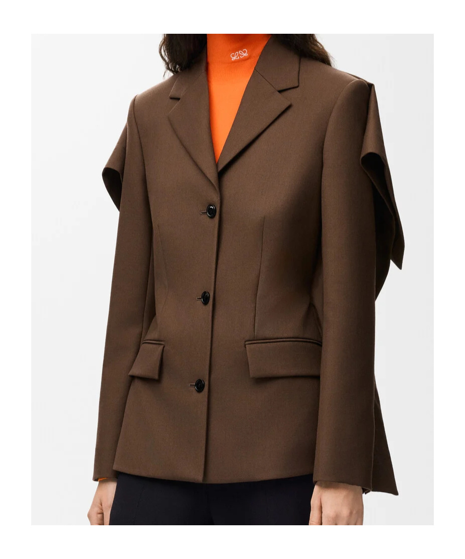 Loewe Jacket In Wool In Brown