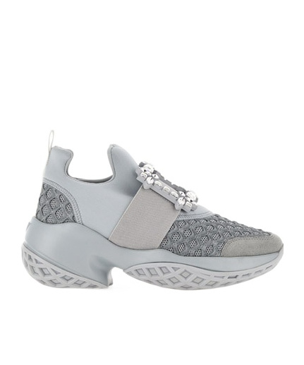 Roger Vivier Round-head Sneakers In Gray