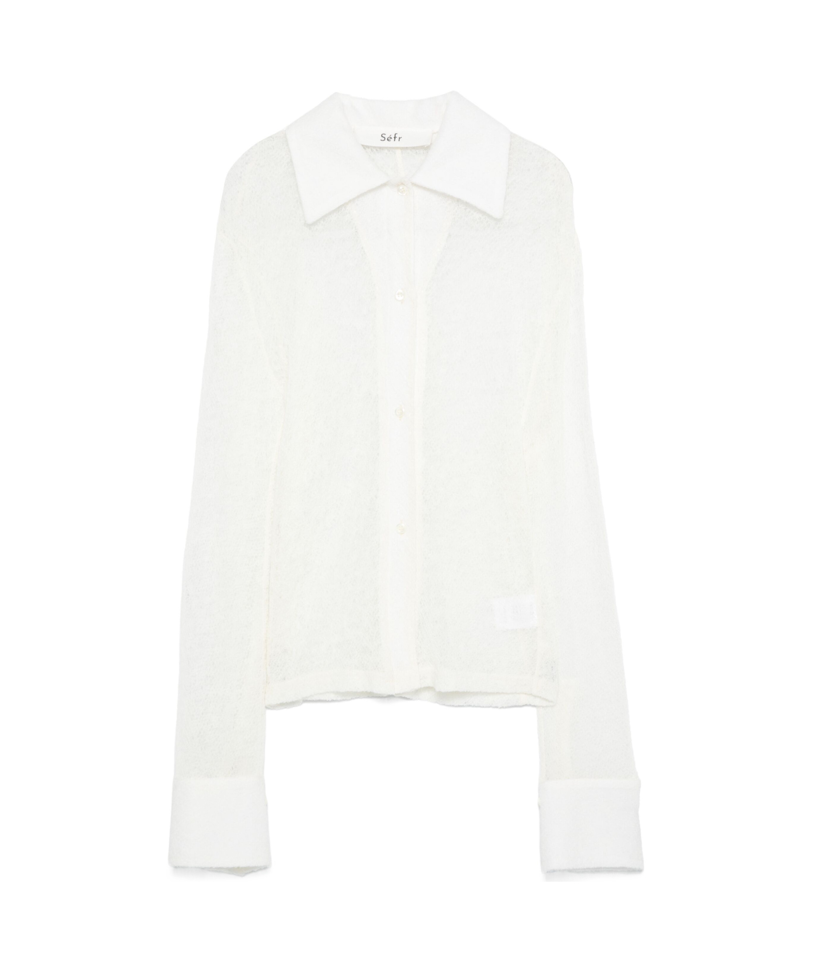 Séfr Thelma Open Knit Wool Shirt In White