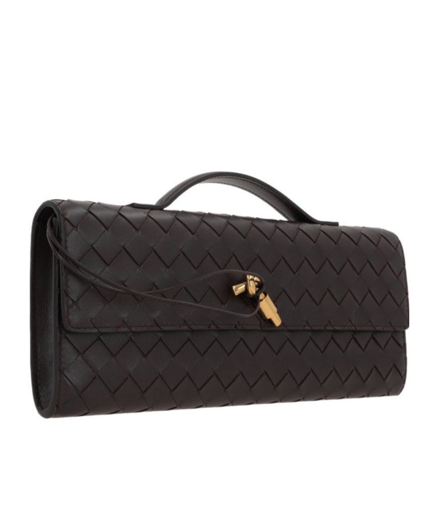 Shop Bottega Veneta Andiamo Clutch In Black