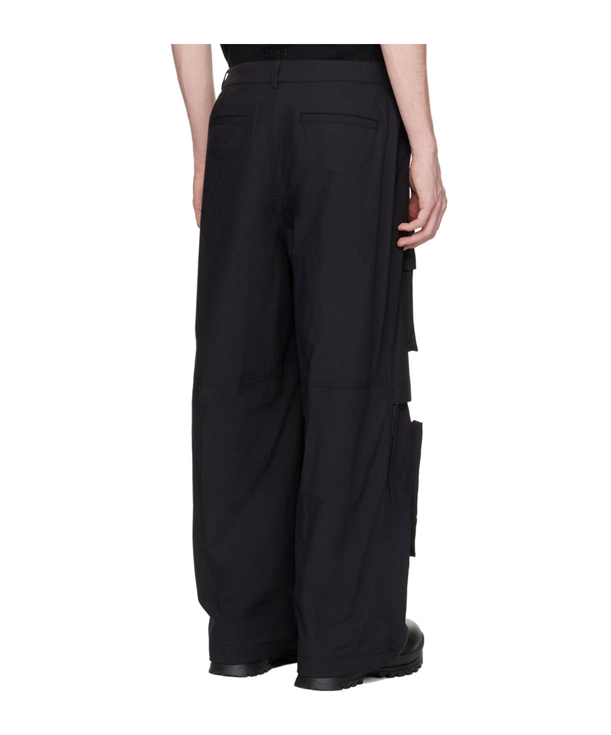 Juunj Workwear Pocket Casual Pants In Black