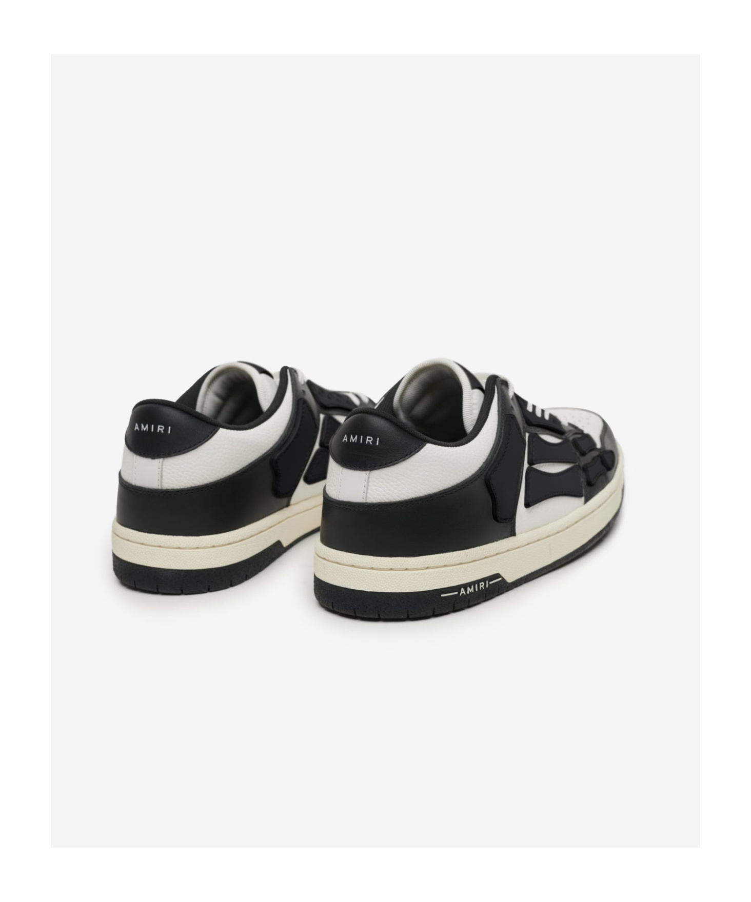 Amiri Skel Bicolor Leather Low-top Sneakers In White