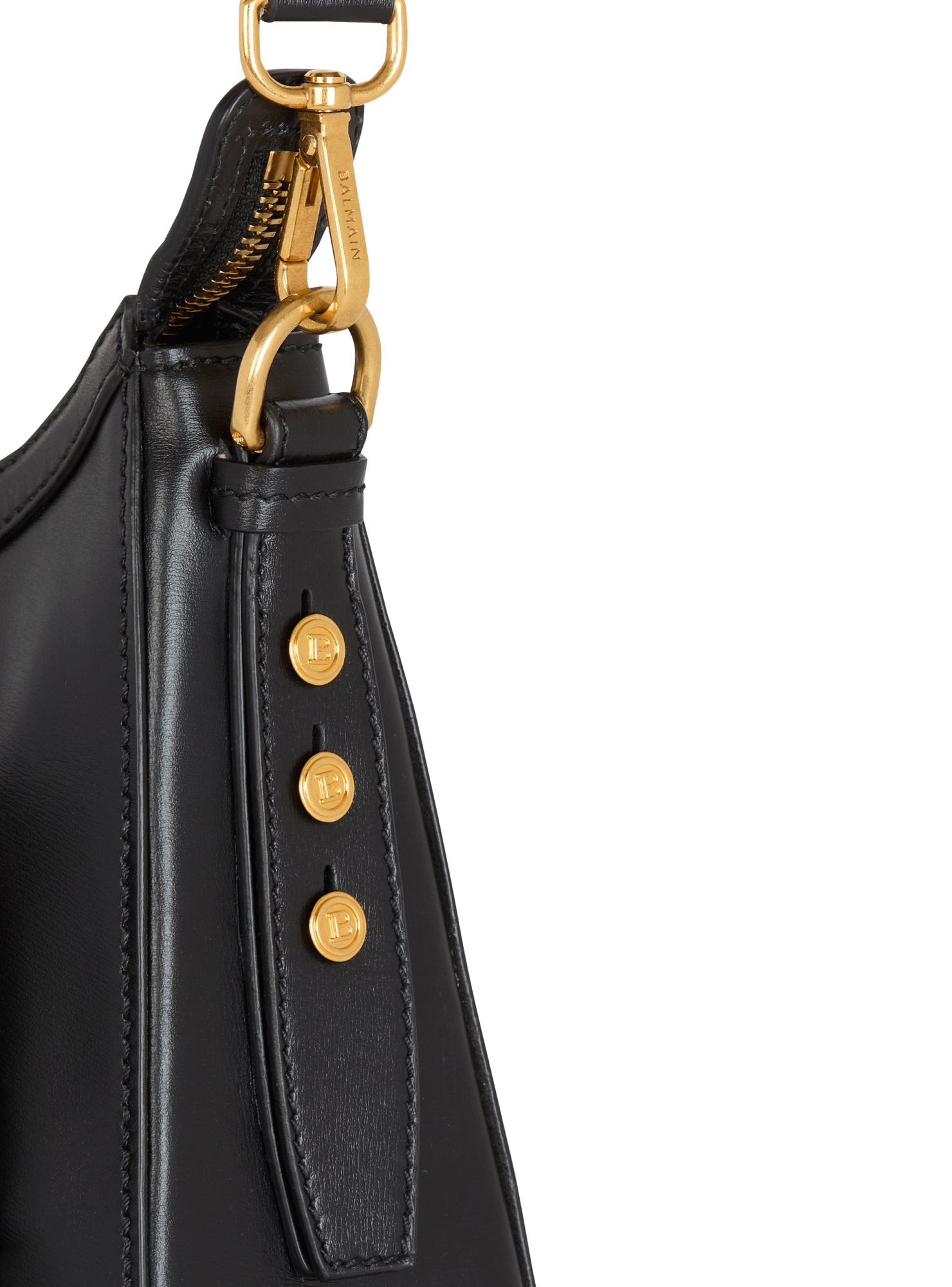 Balmain Calfskin B-buzz Shoulder Bag In Black